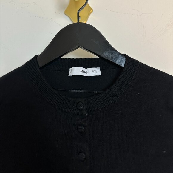 MANGO Fine-Knit Cardigan in Black Size Small - Picture 5 of 7